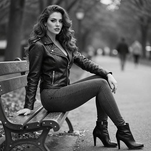 Elegant Curvy Woman in Park Capture
