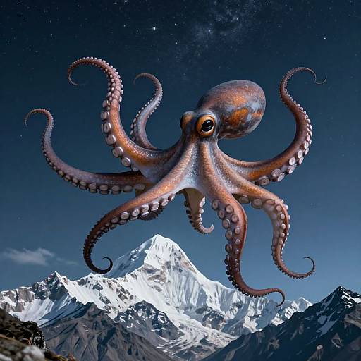 Celestial Octopus Above Himalayan Peaks