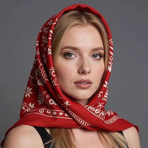 Semi-Realistic Blonde Russian Woman Portrait