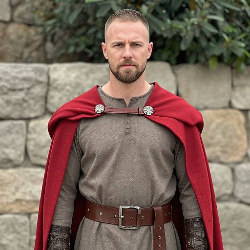 Bearded Man in Red Cape