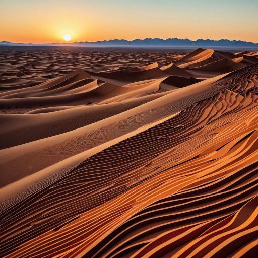 Vast Desert Quilling at Sunset