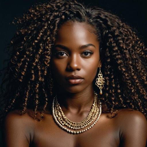 Elegant Dark-Skinned Woman with Jewelry