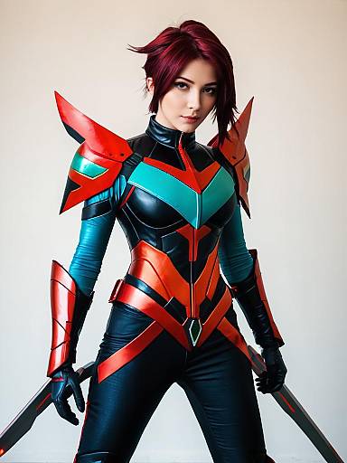 Woman in Windblade Cosplay Costume