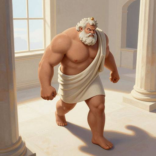 Giant Greek Warrior at Temple