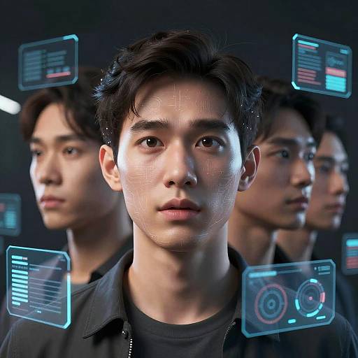 AI-Controlled Evolving Facial Expressions