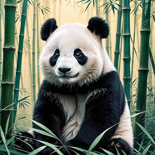 Charming Baby Panda in Bamboo Grove