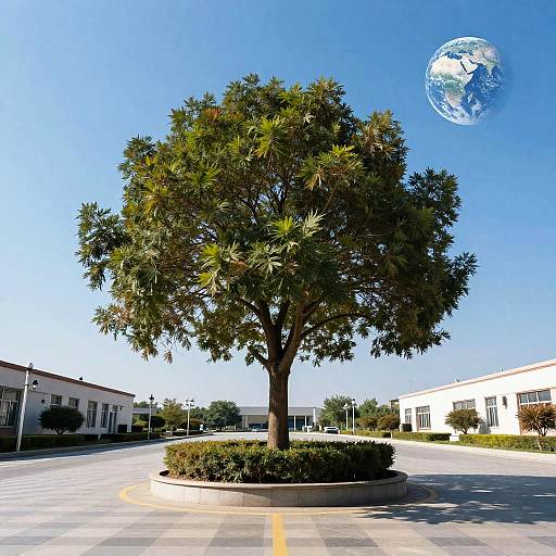 Surreal Planetary Tree Landscape