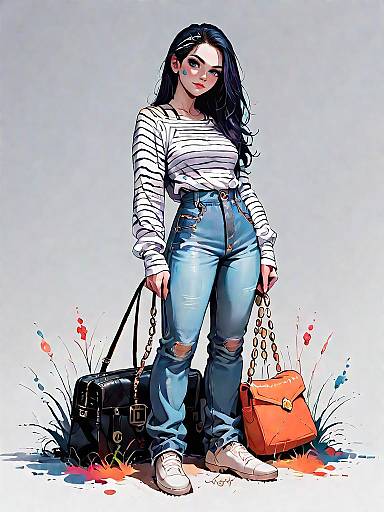 Stylish Woman with Bags