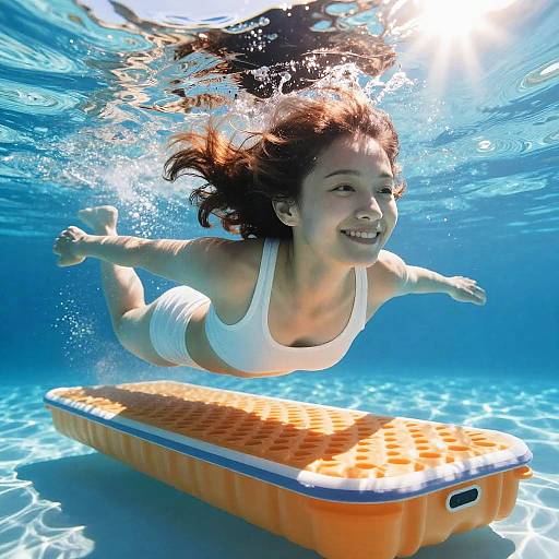 Smiling Grandmother Swimming Shojo Style