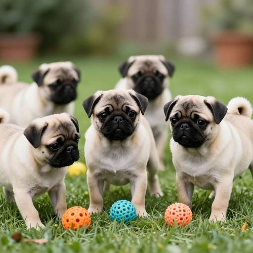Photorealistic Pug Puppies Playing