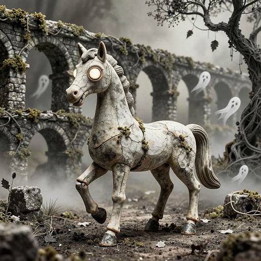 Gothic Stop-Motion Ceramic Horse