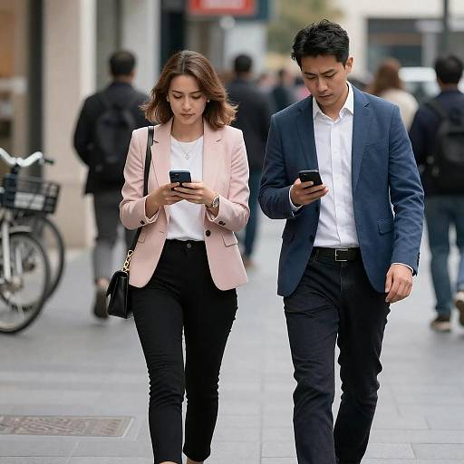 Urban Street Scene with Busy Pedestrians