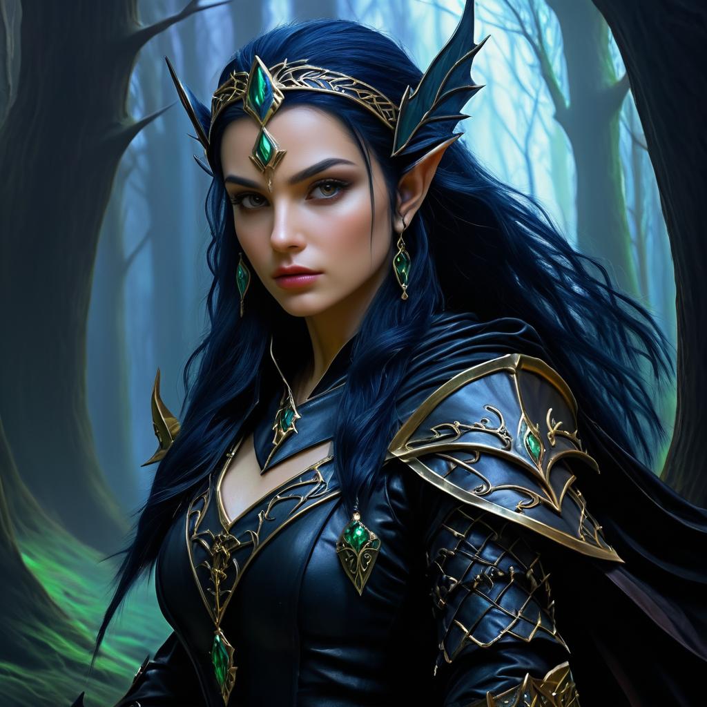 Eerie Elf Queen in Dark Fantasy Art