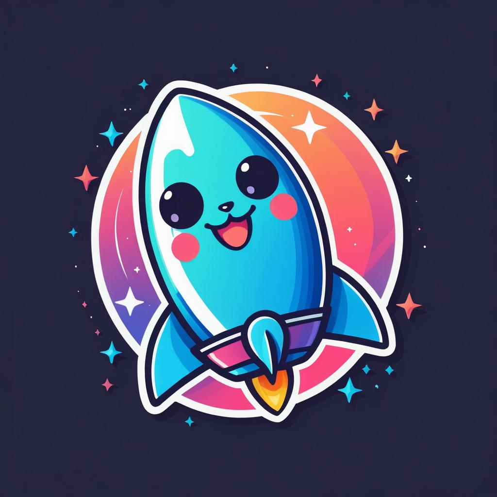 Playful Rocket Character Logo Design