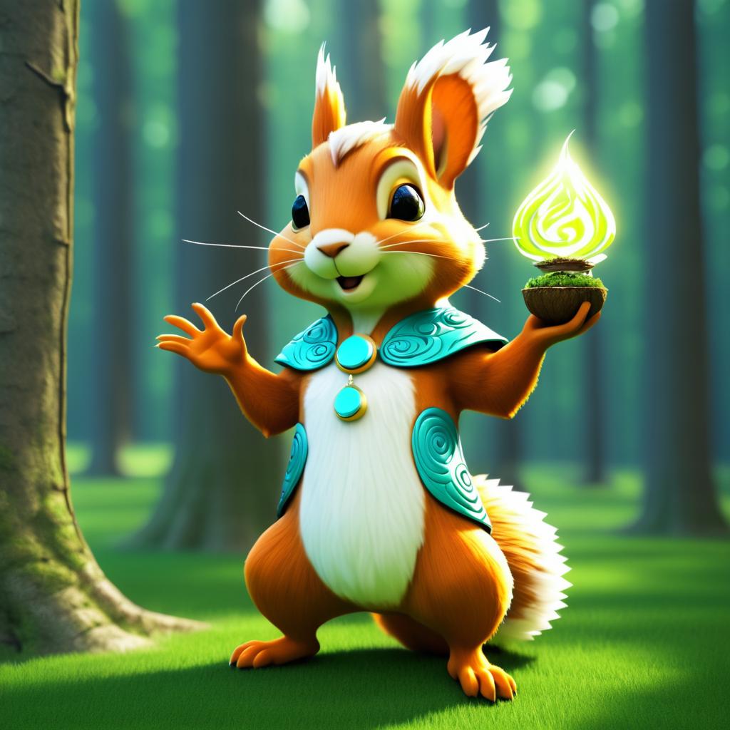 Digital Deity: Anthropomorphic Squirrel Concept