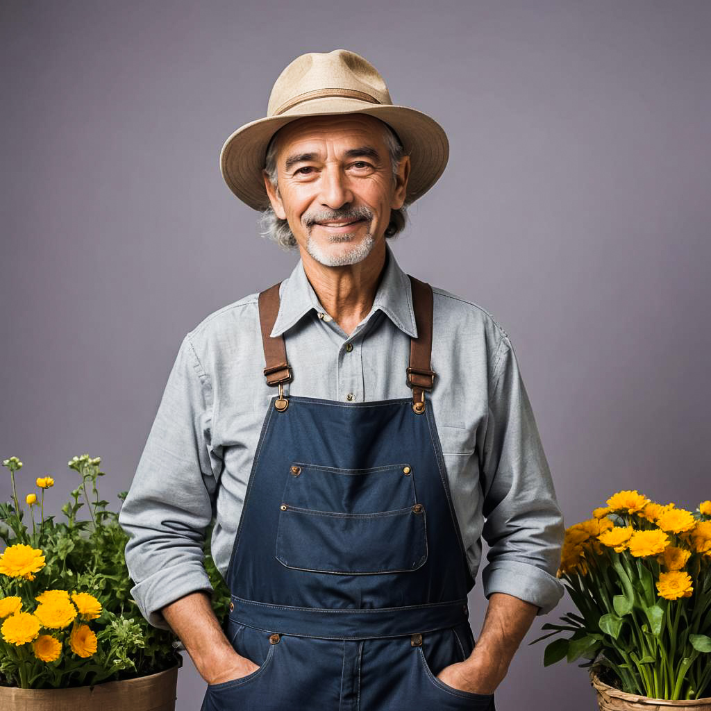 Elegant Elderly Gardener Photo Shoot