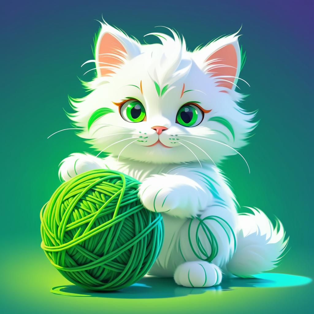 Playful Disney-Inspired Fluffy Cat Art