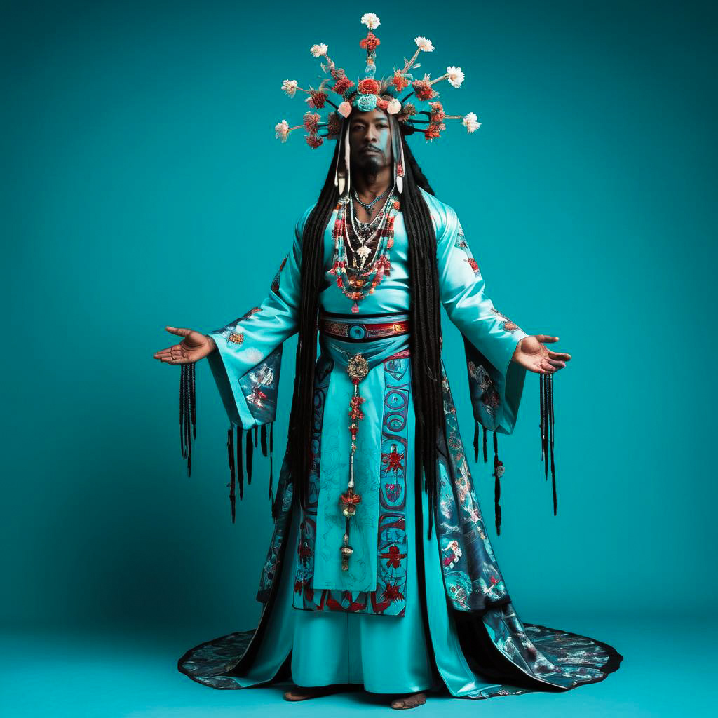 Enchanting Worshiper in Voodoo Attire