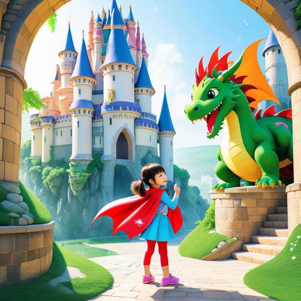 Brave Girl and Friendly Dragon Adventure