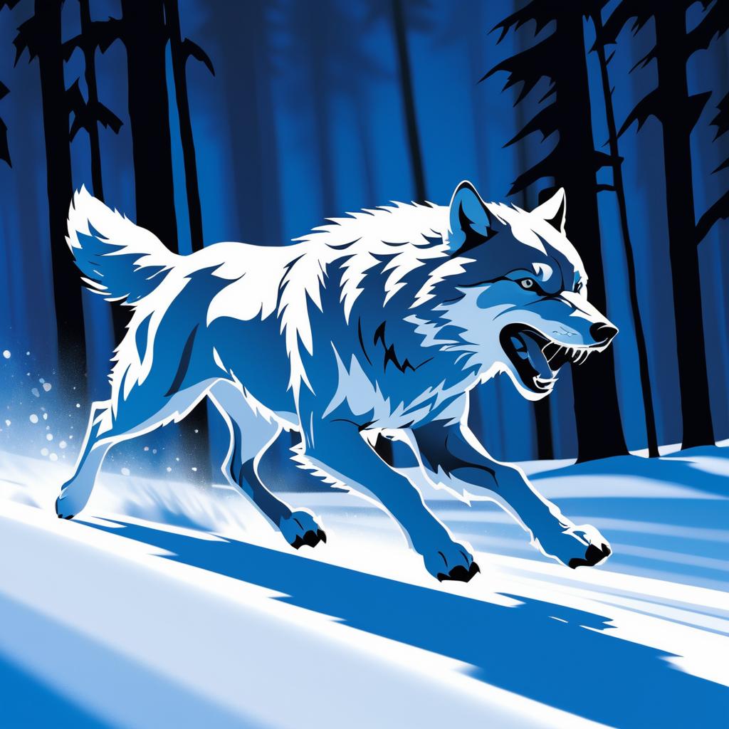 Fearless Wolf in a Snowy Forest