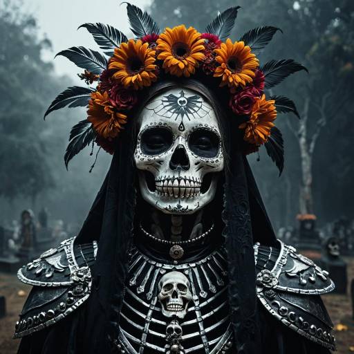 Arcane Warlock in Skeletal Armor with La Catrina Face Paint