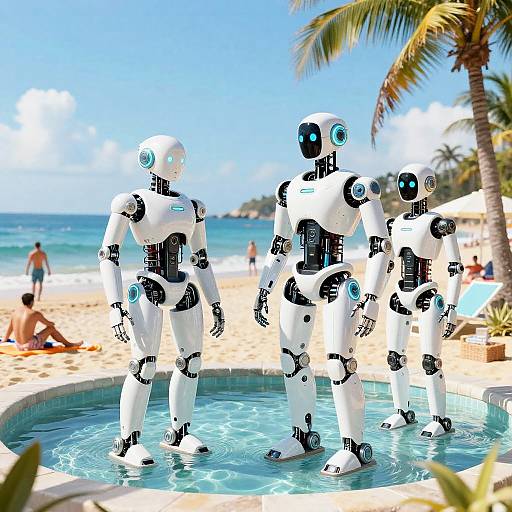 Futuristic AI Beach Concept Art