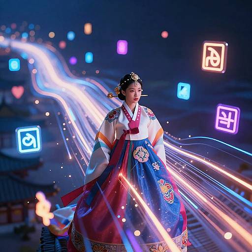 Korean AI Filter with Hanbok Patterns