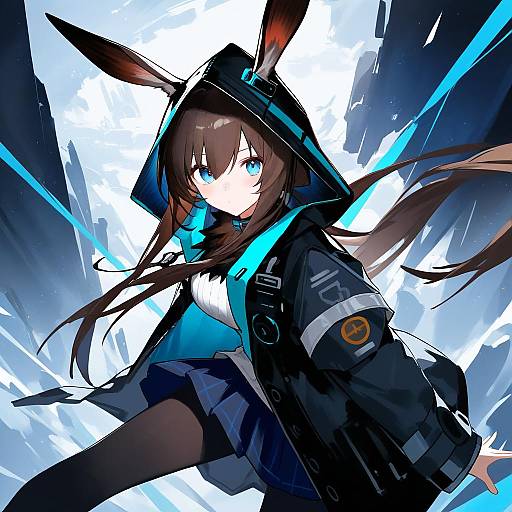 Illustration of Amiya (guard) (arknights), arknights in the style of Kamukamu (ars)