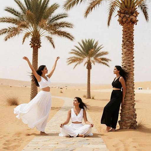 Dancing Women in Desert Oasis