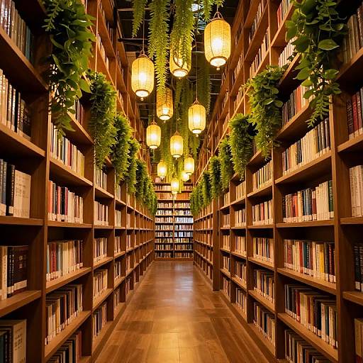 Infinite Luminous Library Aisle