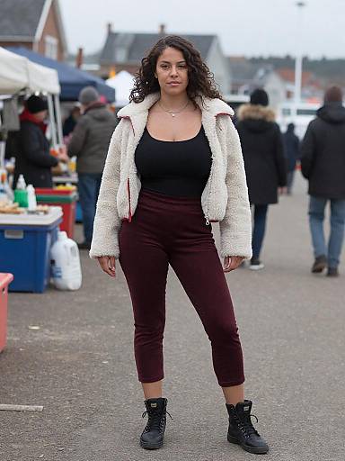 Stylish Woman at Vibrant Fishing Festival
