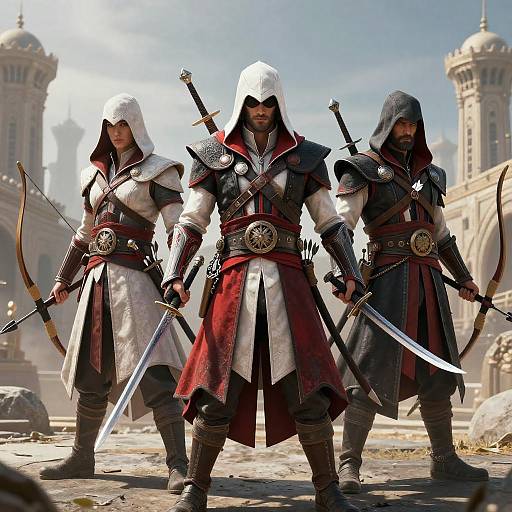 Cinematic Trio of Hooded Assassins