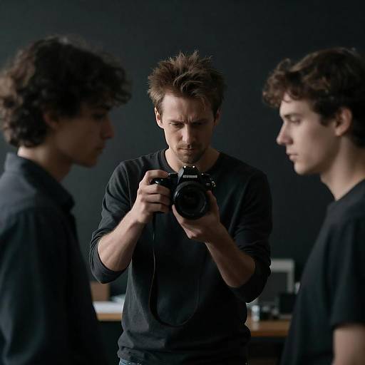 Candid Moments in a Dimly Lit Space