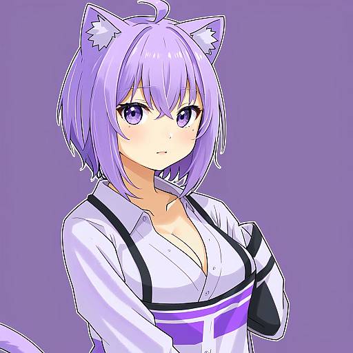 Illustration of Onigirya (nekomata okayu), hololive in the style of Kawashina (momen silicon)