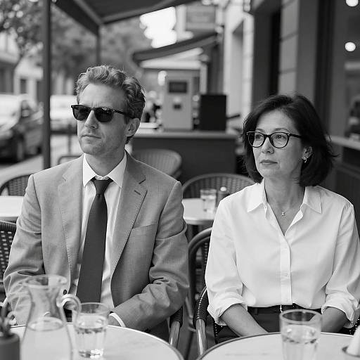 Chic Café Moments in Monochrome