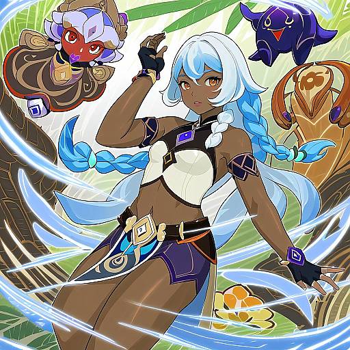 Illustration of Mualani (genshin impact), genshin impact in the style of Kashu (hizake)