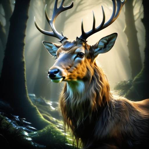 Elegant Deer Healer in Dramatic Light