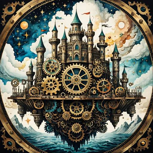 Surreal Floating Gear Castle
