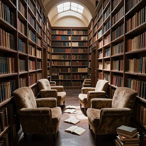 Serene Ancient Library Corridor
