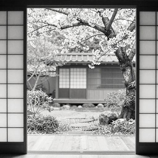 Serene Shoji Manga Garden Scene