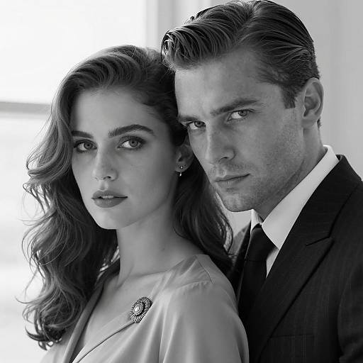 Intimate Black and White Portrait of Couple