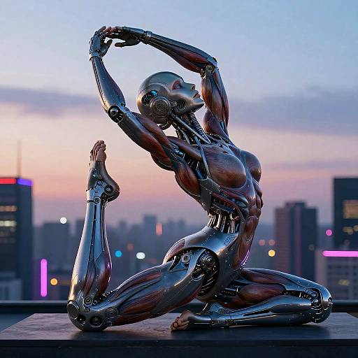 Futuristic Humanoid Yoga Sculpture
