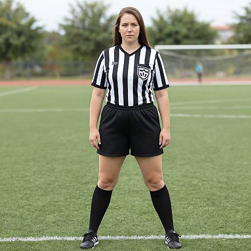 Plus Size Woman in Referee Costume