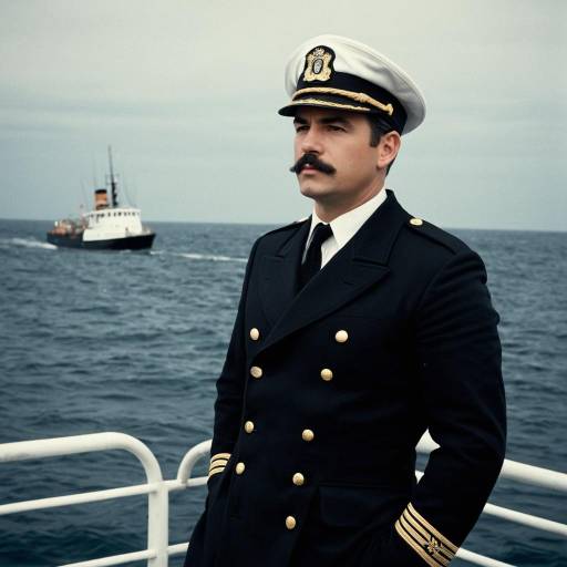 Harbor Patrol Captain in Vintage Maritime Uniform