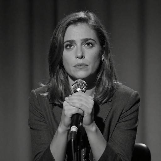 Black-and-White Intense Female Singer Portrait