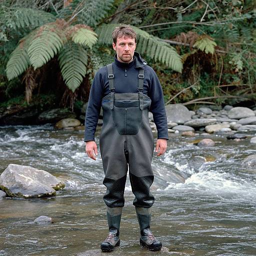 Man Fishing in Neoprene Waders