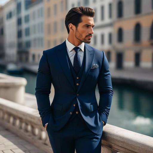 Handsome Man in Navy Suit