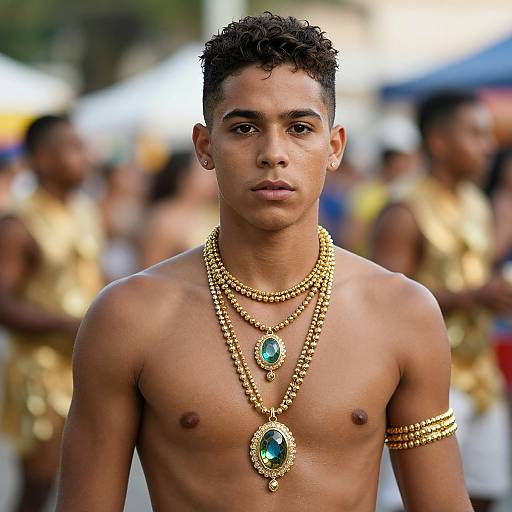 Male Brazilian Carnival Costume Portrait