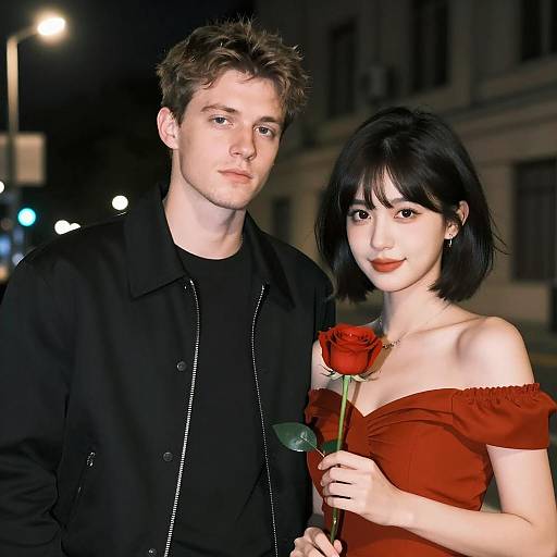 Romantic Nighttime Couple Portrait