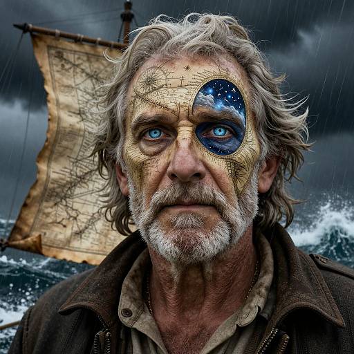 Weathered Sailor with Map Face